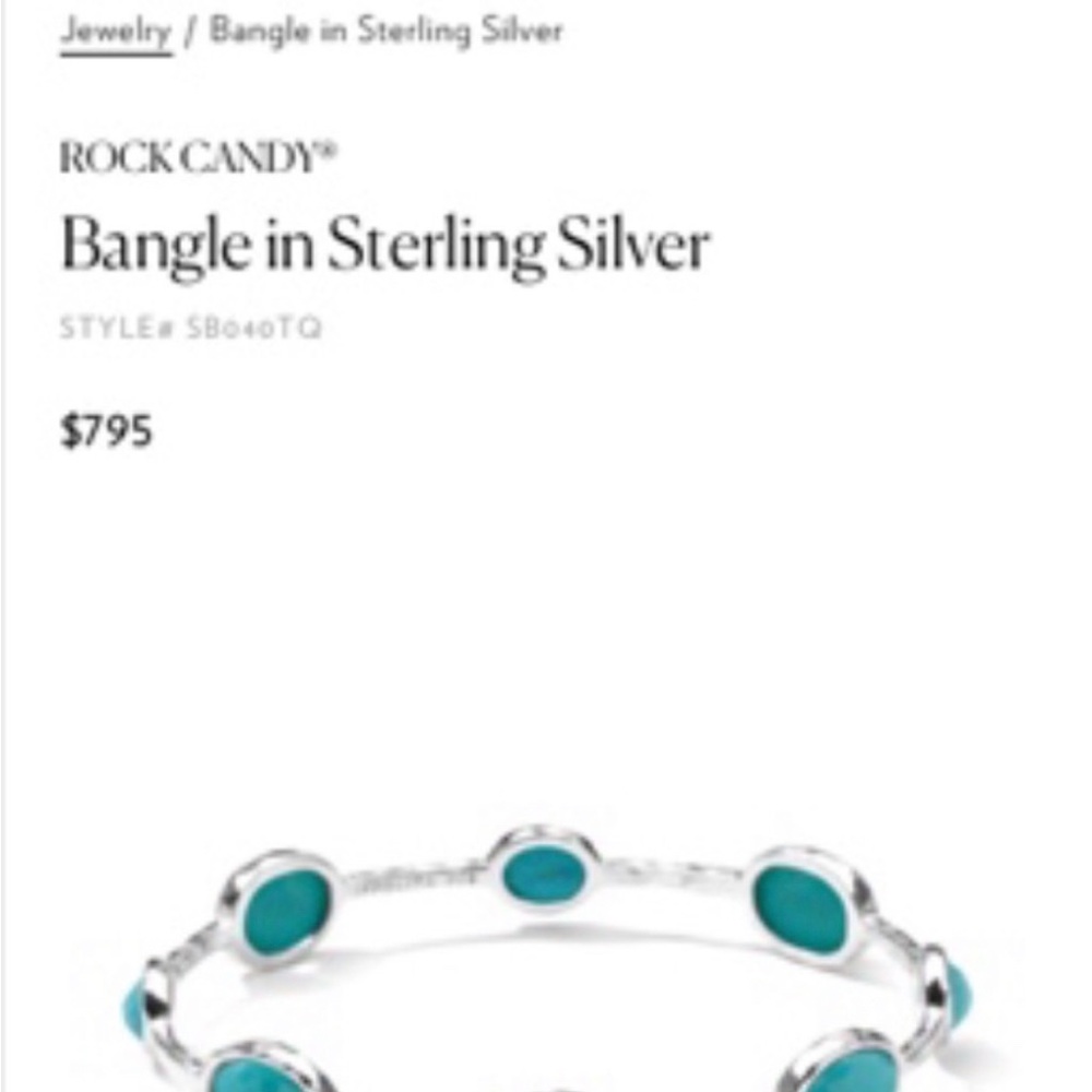 NEW Ippolita Rock & Candy Sterling Silver Bangle with Turquoise